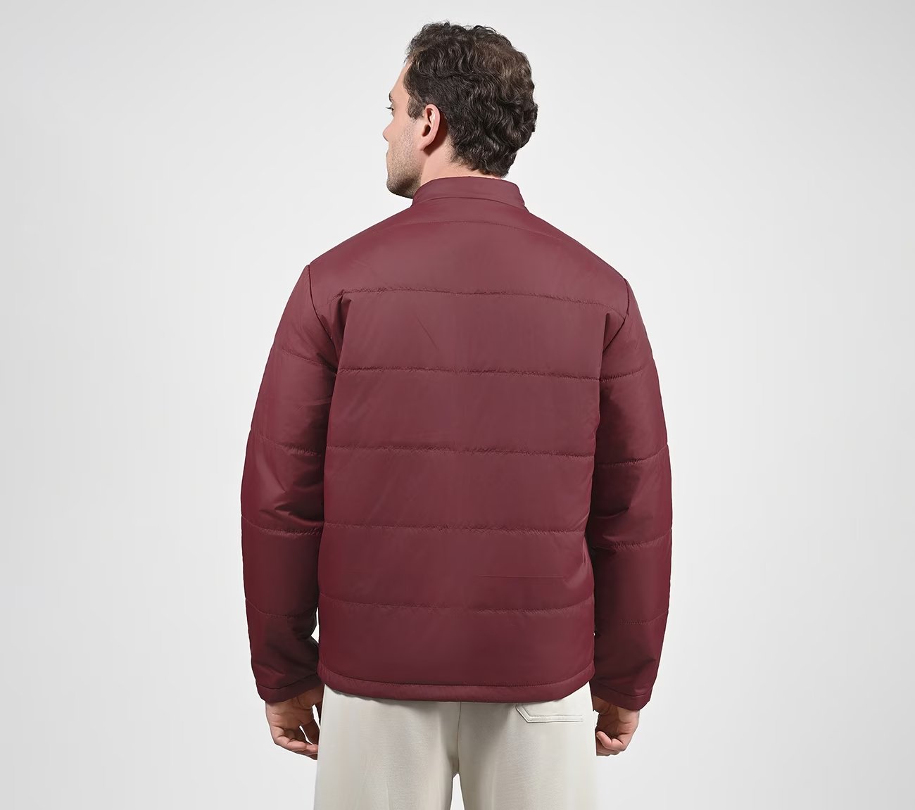 PUFFER FZ JACKET, DDARK RED Apparel Left View