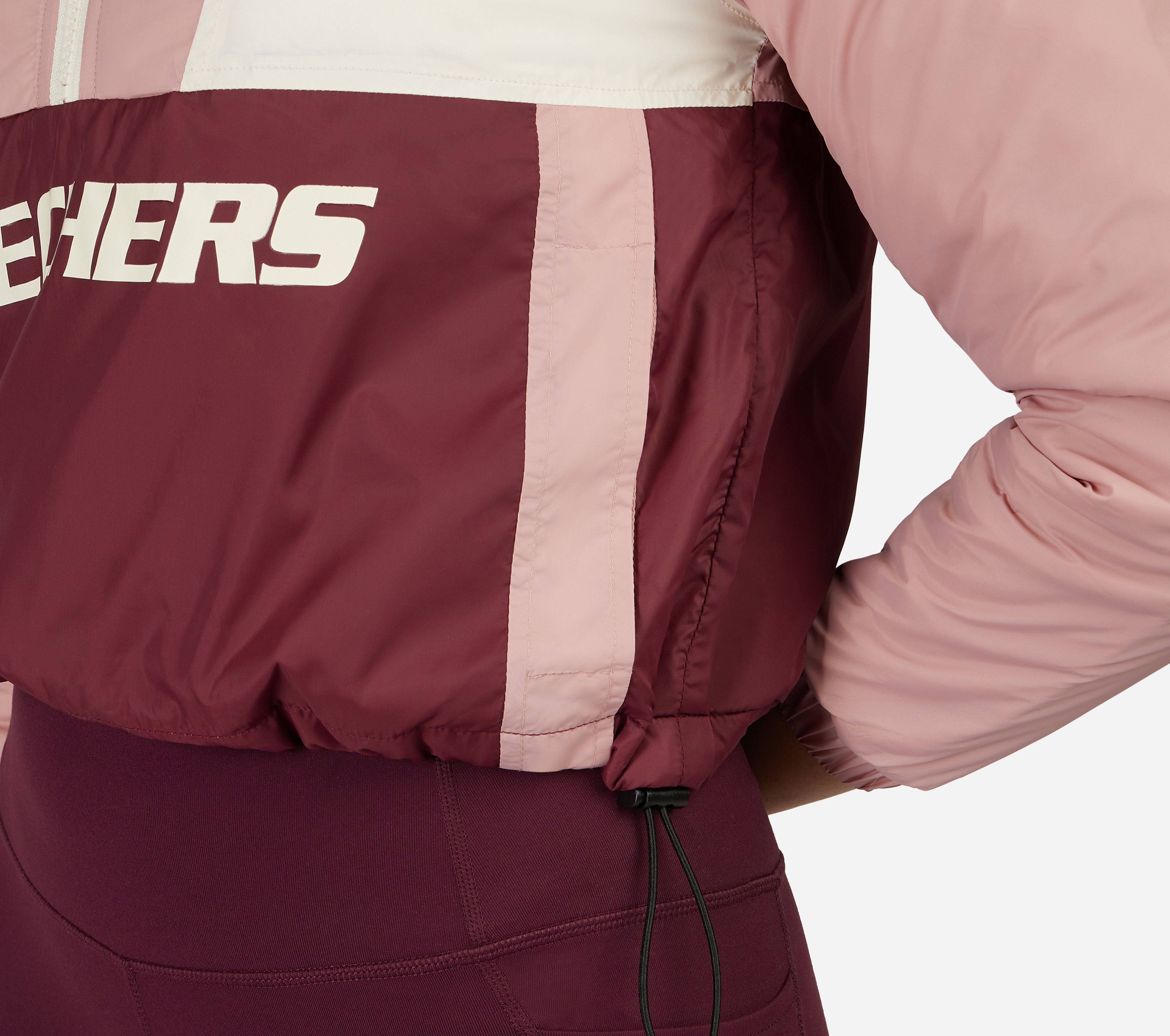 COLORBLOCK 1/2 ZIP JACKET, BURGUNDY/PINK Apparel Right View