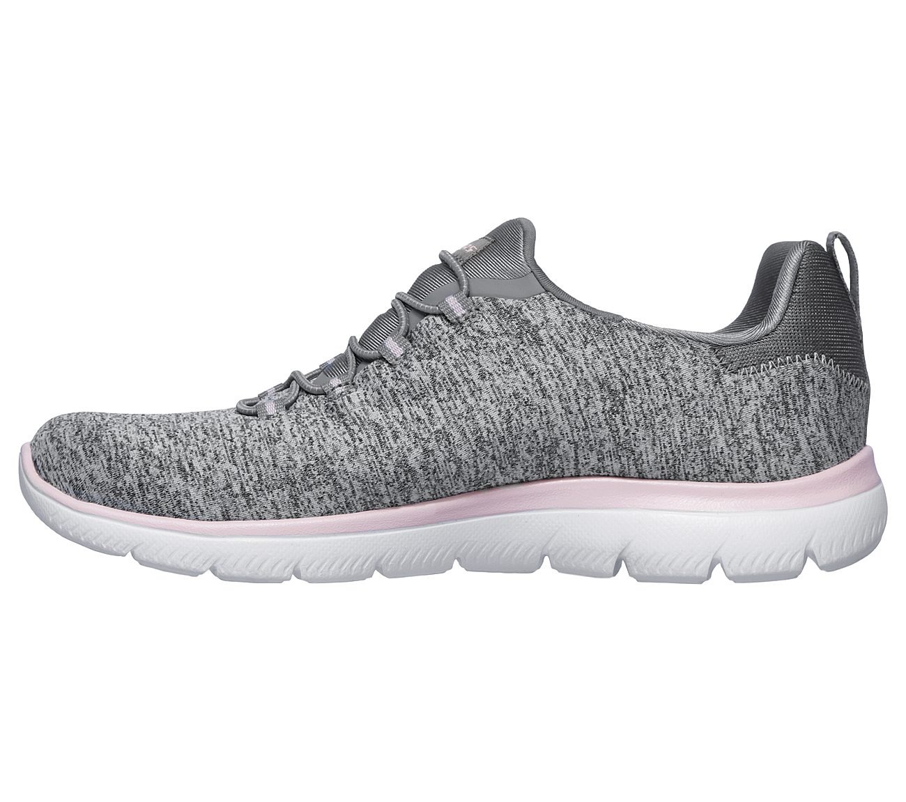 SUMMITS - QUICK GETAWAY, GRAY/LIGHT PINK Footwear Left View