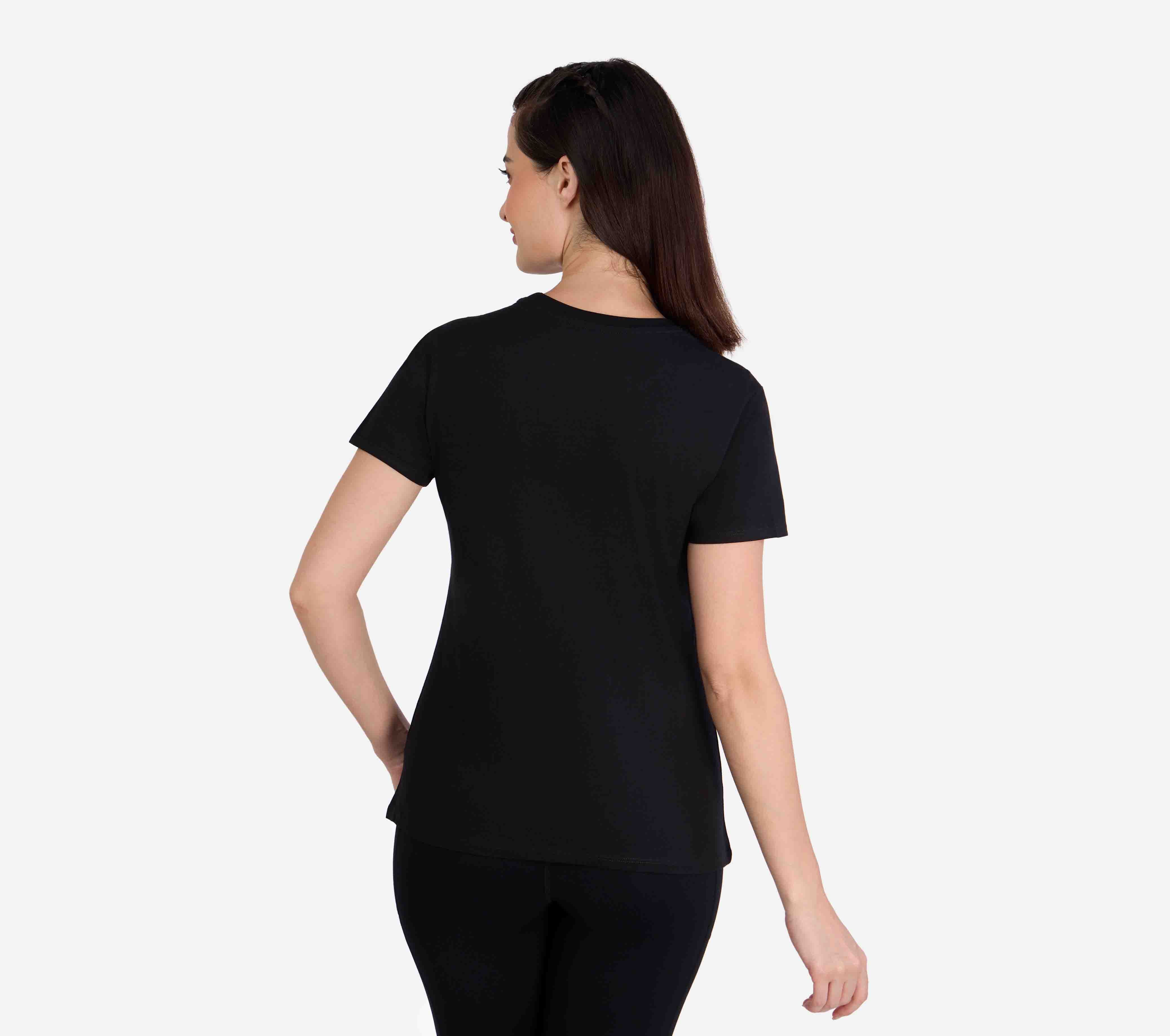 STUD EMBELLISHED ROUND NECK T, BBBBLACK Apparel Bottom View