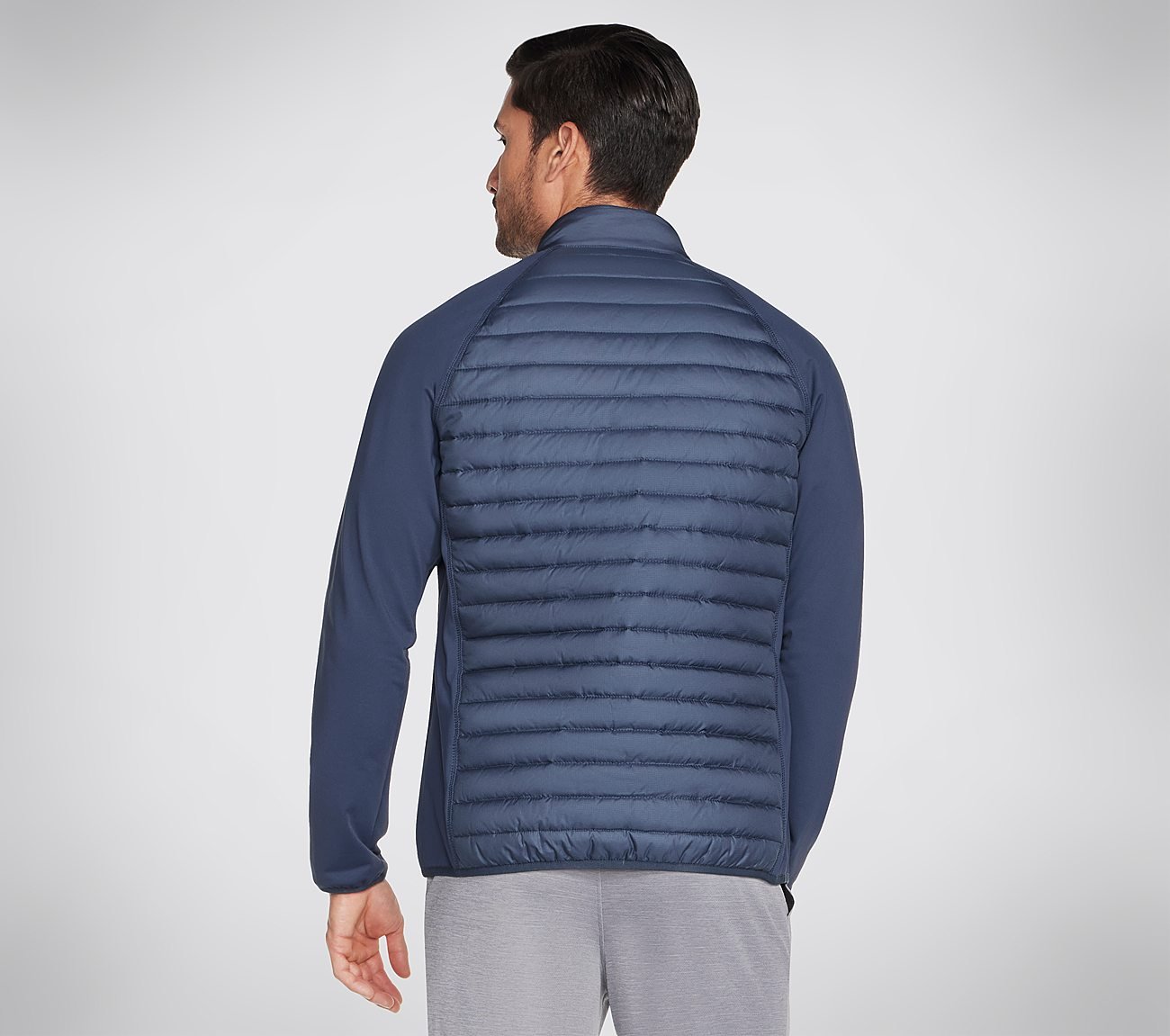 GOSHIELD HYBRID JACKET, CHARCOAL/NAVY Apparel Top View