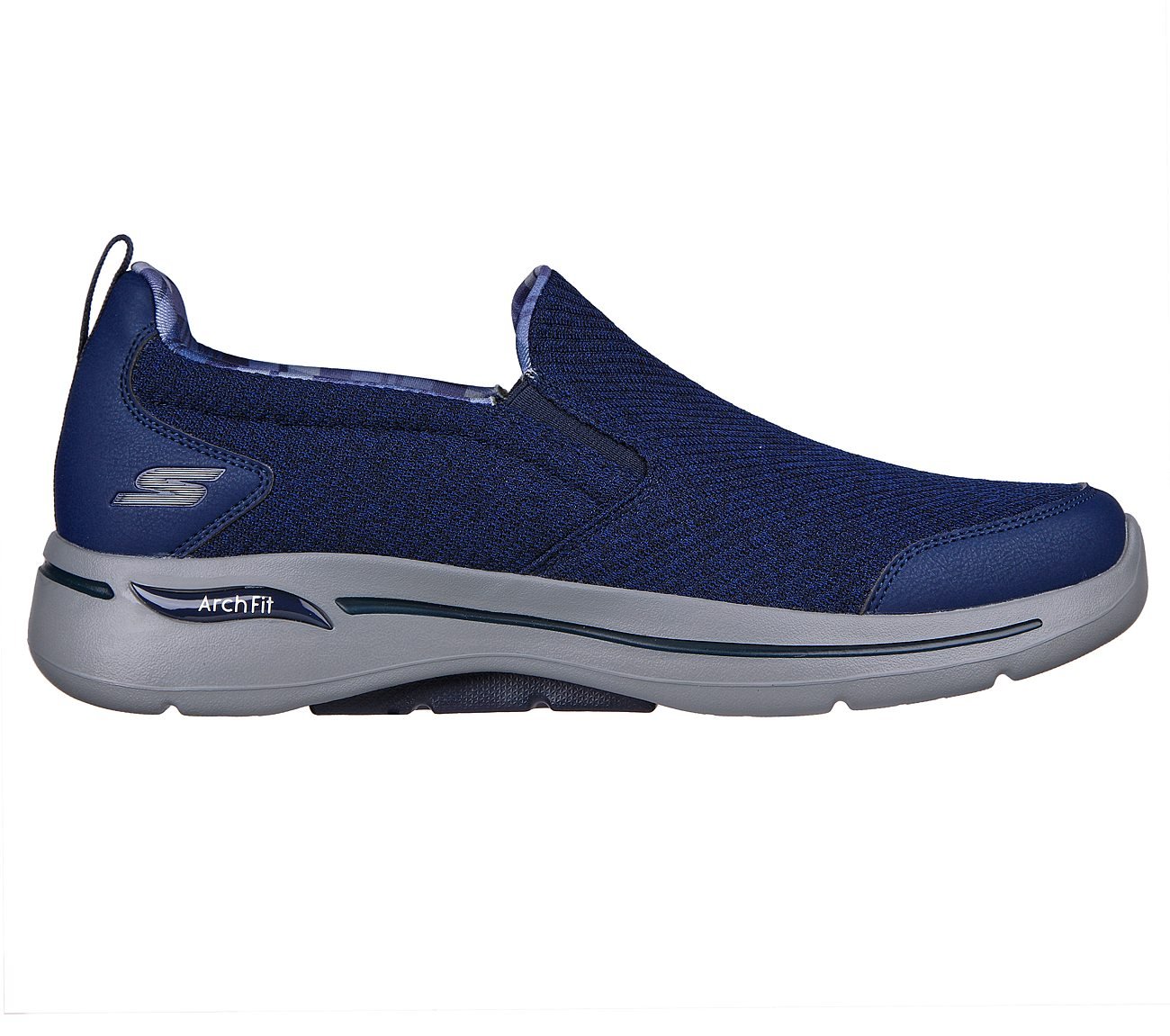 GO WALK ARCH FIT-RAMBLER, NAVY/GREY Footwear Lateral View