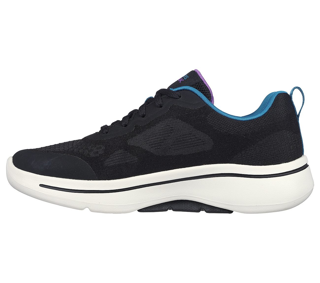 GO WALK ARCH FIT, BLACK/LAVENDER Footwear Left View