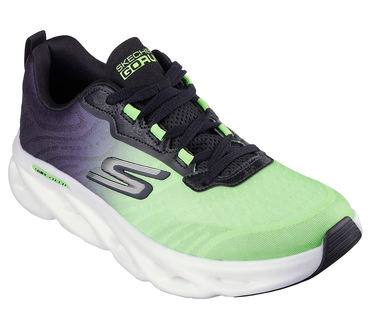 GO RUN SWIRL TECH SPEED, LIME/BLACK Footwear Right View