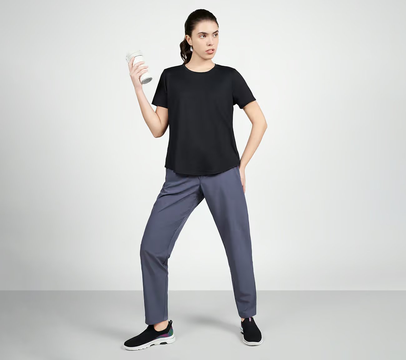 Skechers Slip-ins: GO WALK Uptown Pant, GRAYSTONE Apparel Right View