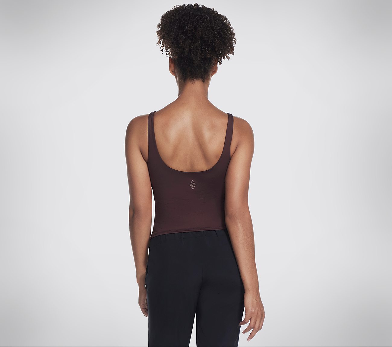 GOSCULPT V NECK TANK, BURGUNDY/BROWN Apparels Top View