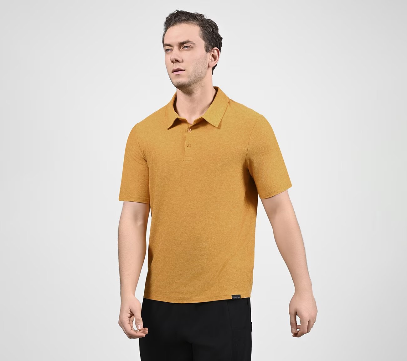 GODRI ALL DAY POLO, GOLD Apparel Top View