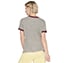 BOBS HEART STRIPES RINGER T-SHIRT, GREY Apparel Top View