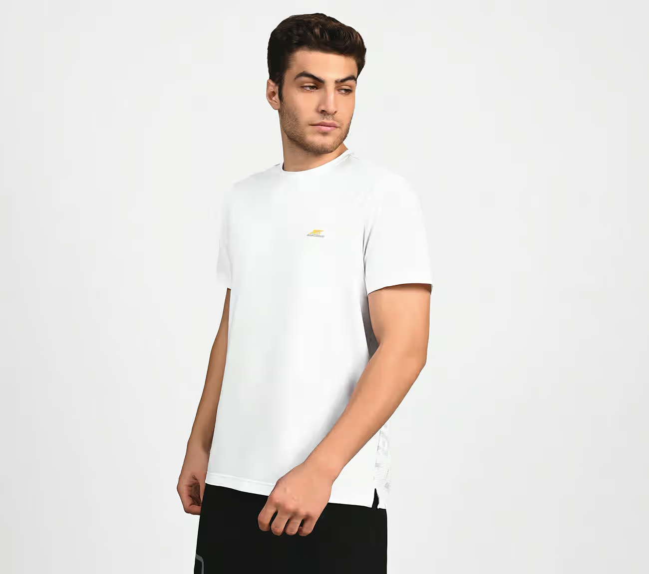 SL MESH SCRIBBLE TEE, WHITE Apparel Top View