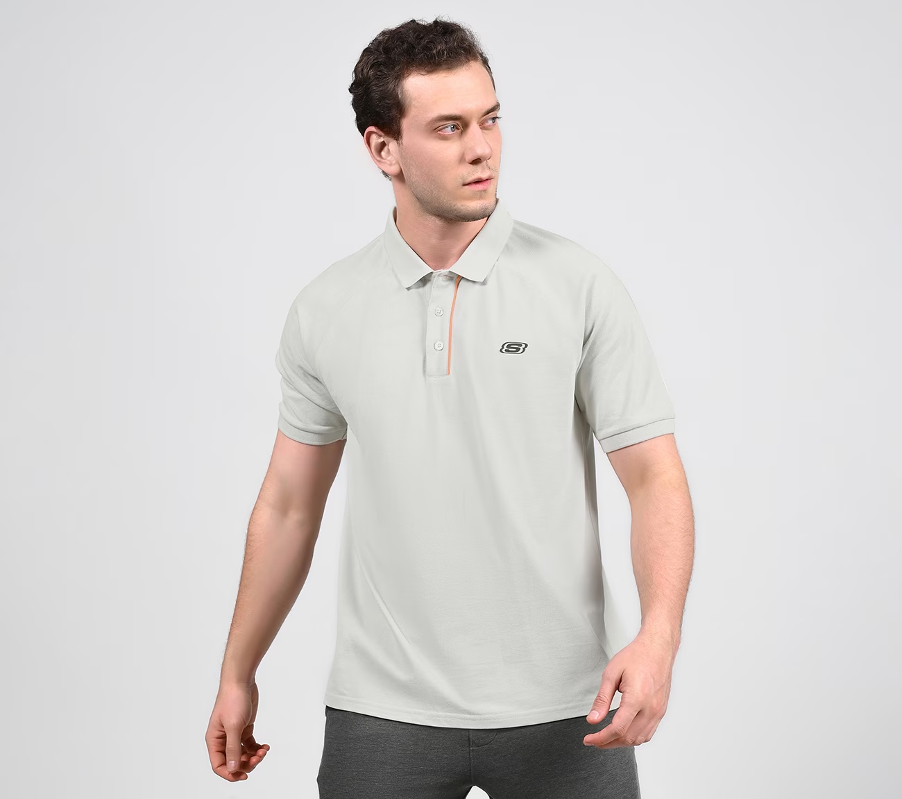 OASIS TIPPING POLO, GREY/LAVENDER Apparel Lateral View