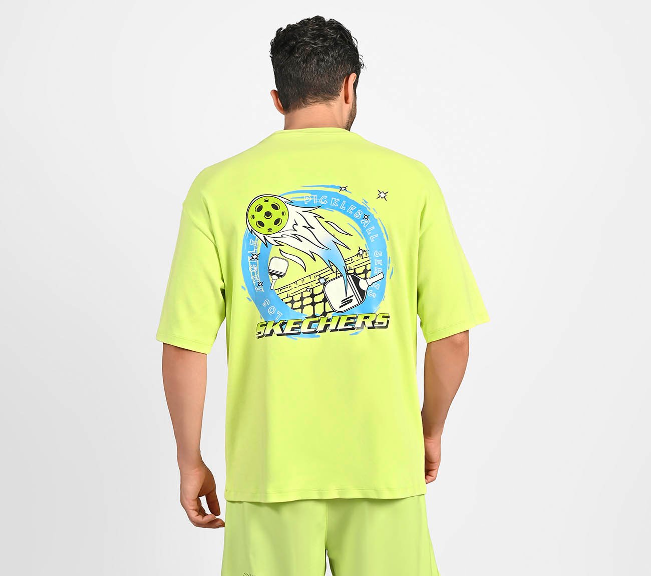 PICKLEBALL OVERSIZE T-SHIRT, LIME Apparel Left View