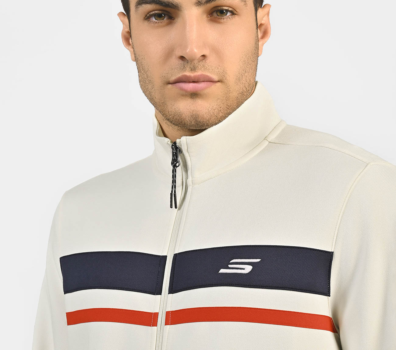 PERFORMANCE TRACK JACKET, NATURAL/GREY Apparel Right View