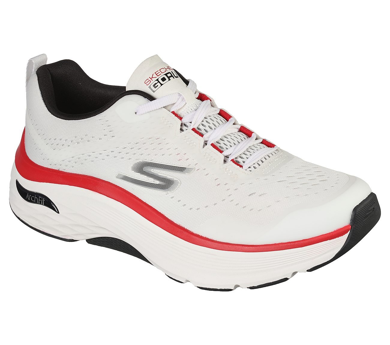 MAX CUSHIONING ARCH FIT, WHITE BLACK Footwear Lateral View