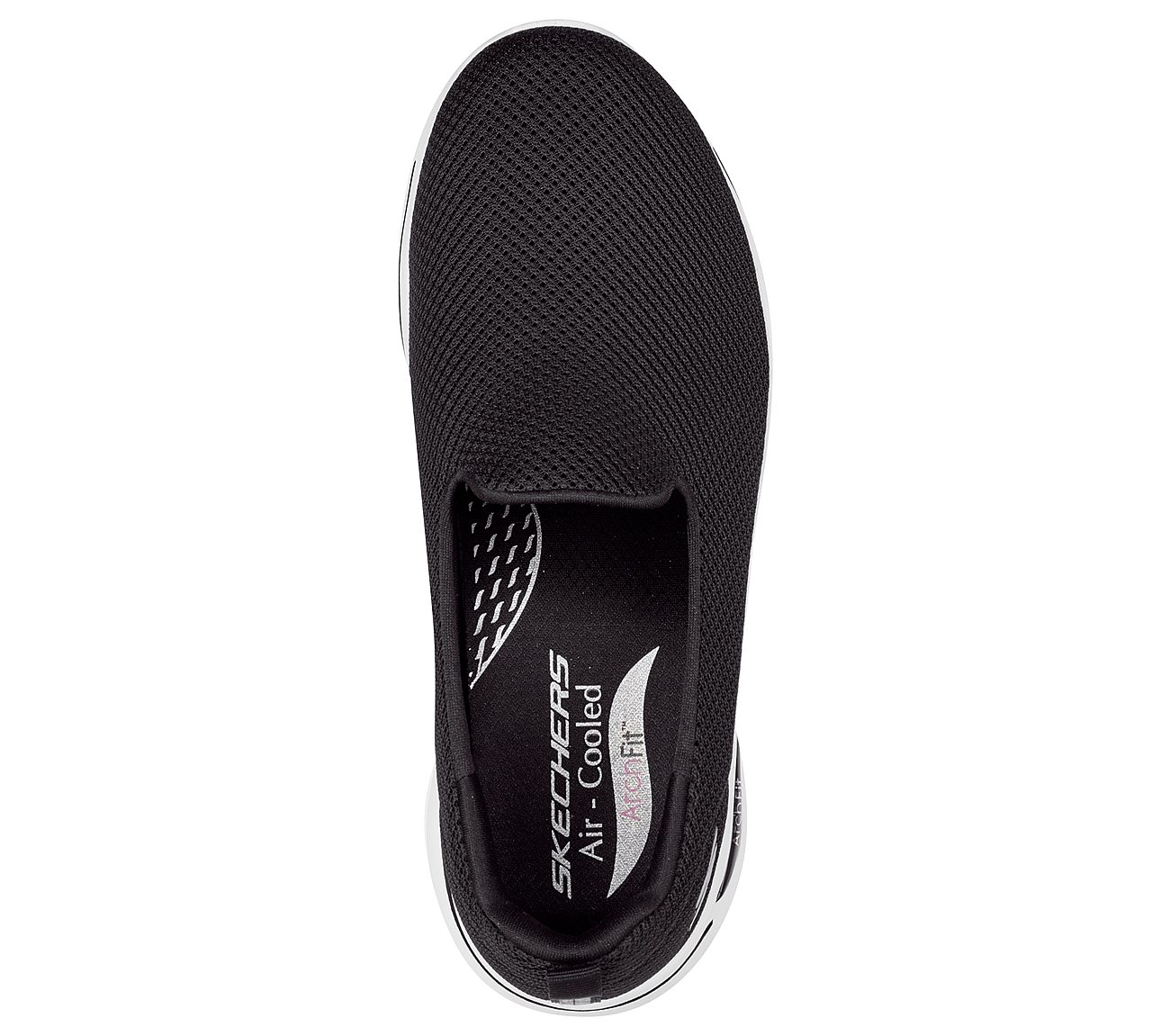 GO WALK ARCH FIT - GRATEFUL, BLACK/WHITE Footwear Top View