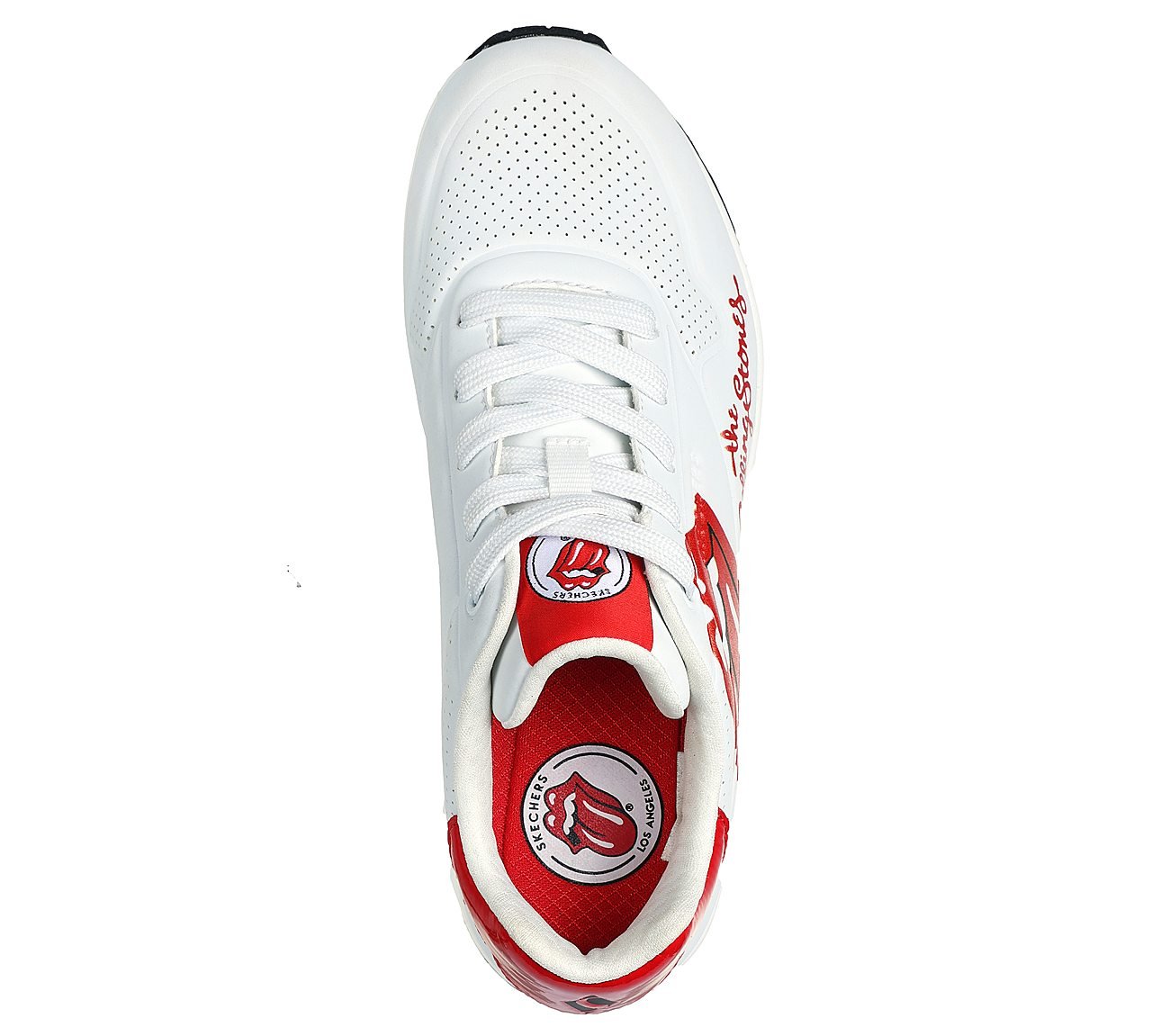 Uno - Rolling Stones Single, WHITE/RED Footwear Top View