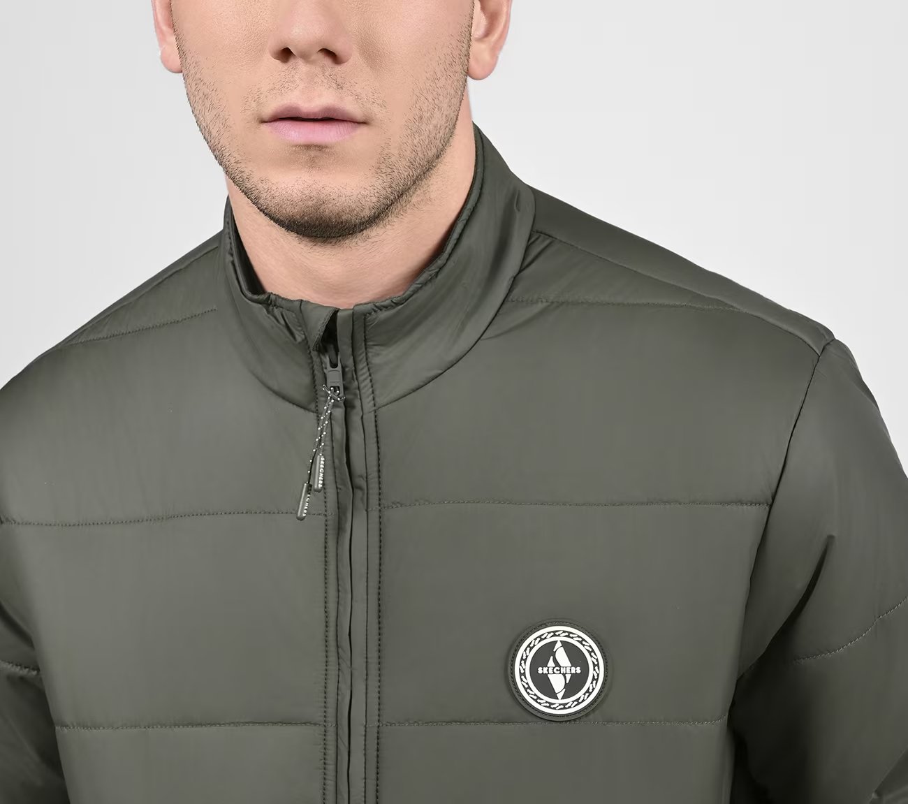 PUFFER FZ JACKET, OLIVE Apparel Right View