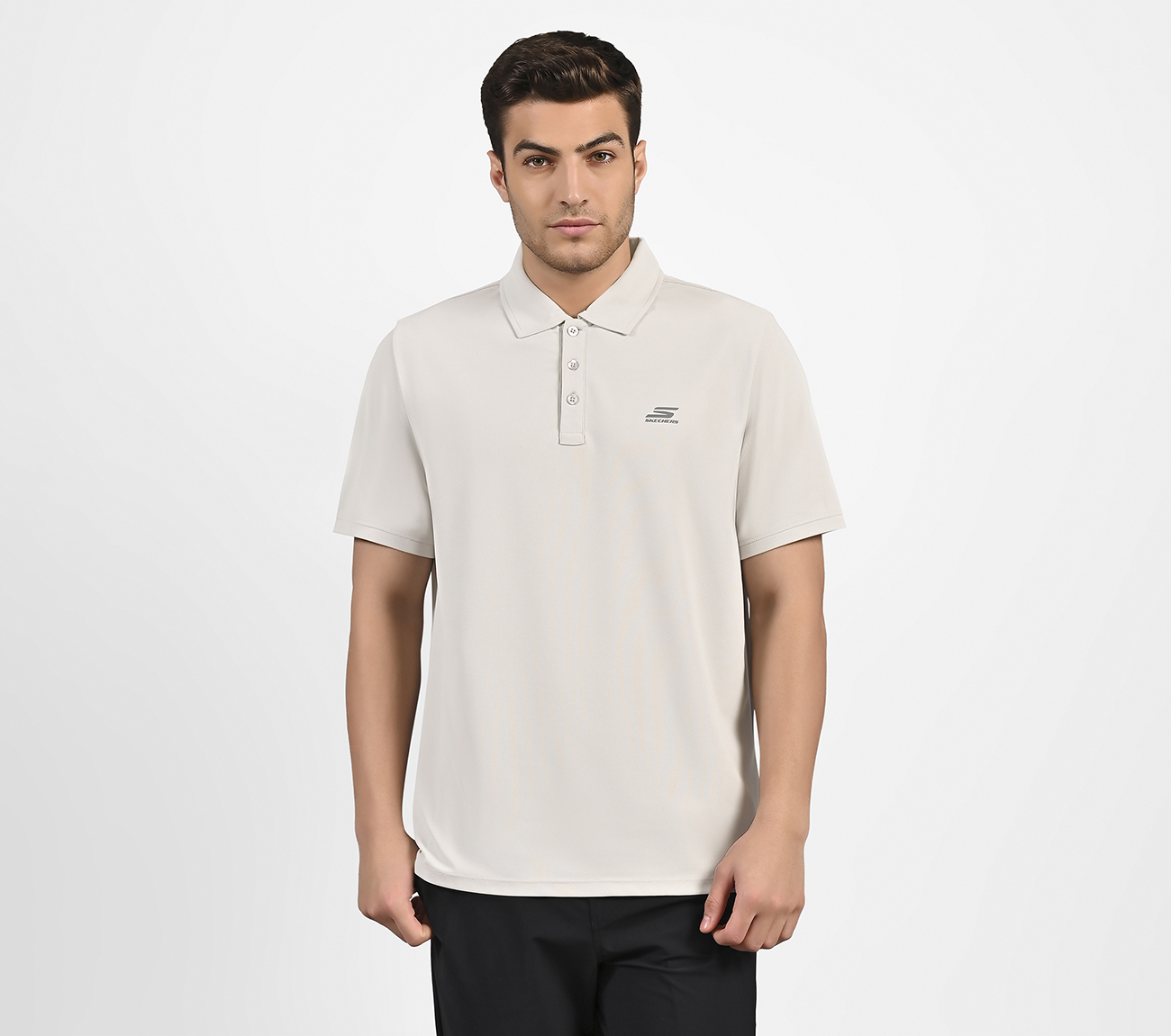 SKECHERS ESSENTIAL POLO, GRAY Apparel Lateral View