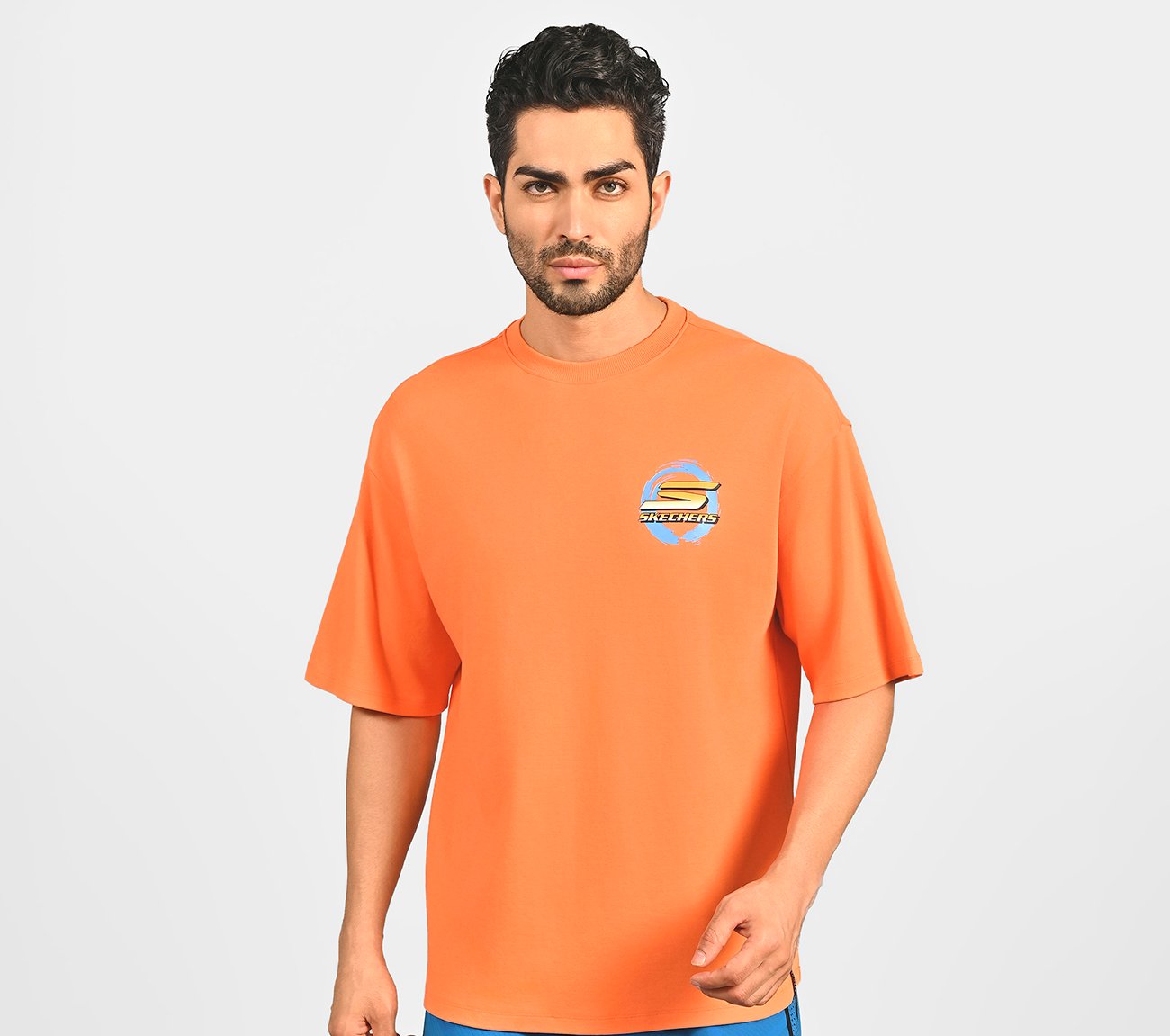 PICKLEBALL OVERSIZE T-SHIRT, TURQUOISE/CORAL Apparel Bottom View