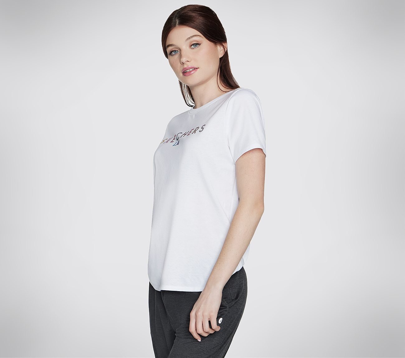 SKECHERS SHINE T-SHIRT, WWWHITE Apparel Bottom View