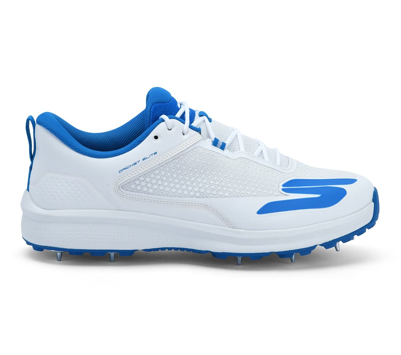 CRICKET ELITE, WHITE/LT.BLUE Footwear Lateral View