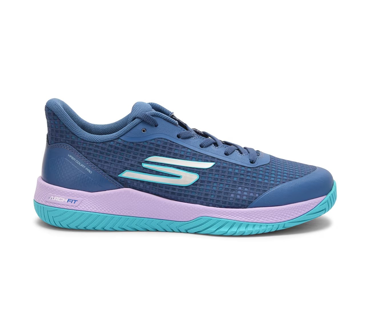 Skechers Viper Court Pro - Pickleball, BLUE Footwear Lateral View