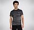 SS SKECHERS JACQUARD T-SHIRT, GUN METAL