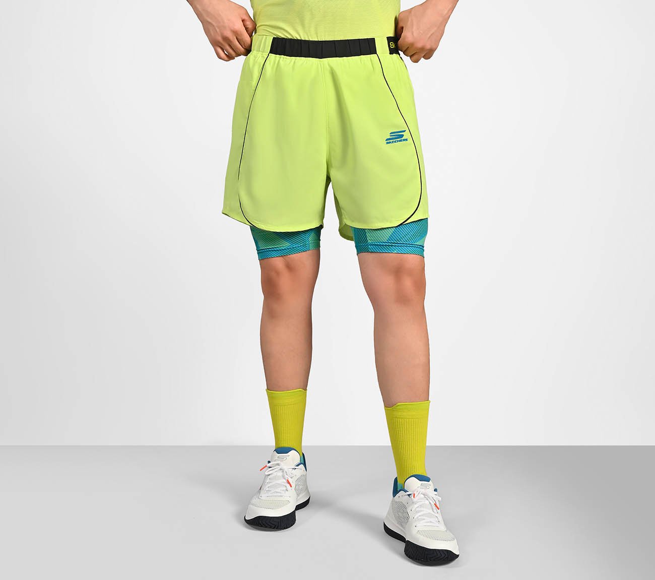 SKECHERS PICKLEBALL LOGO SHORTS, LIME Apparel Lateral View