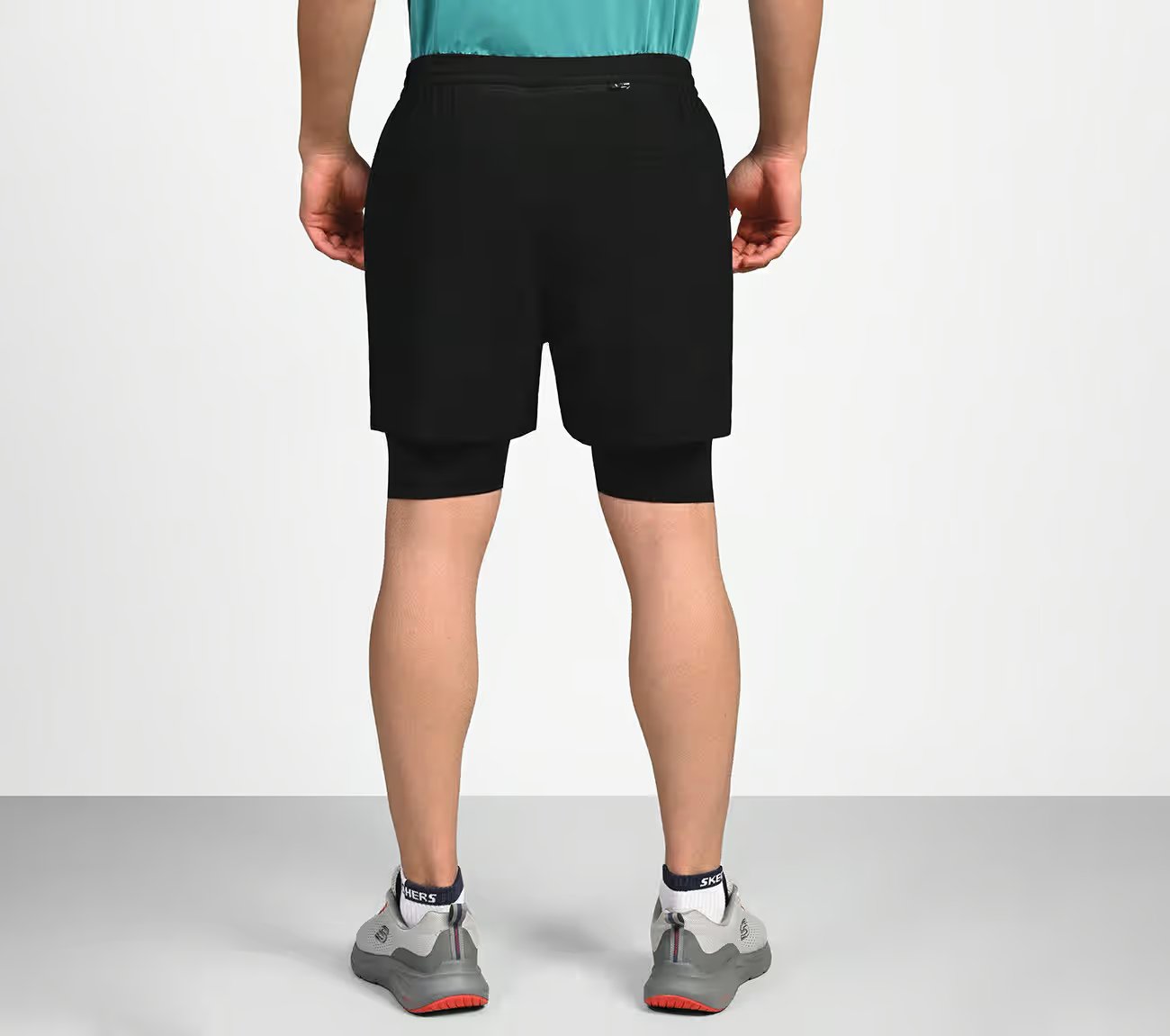 FIREFLY LAYER SHORTS, BLACK/CHARCOAL/BLUE Apparel Left View