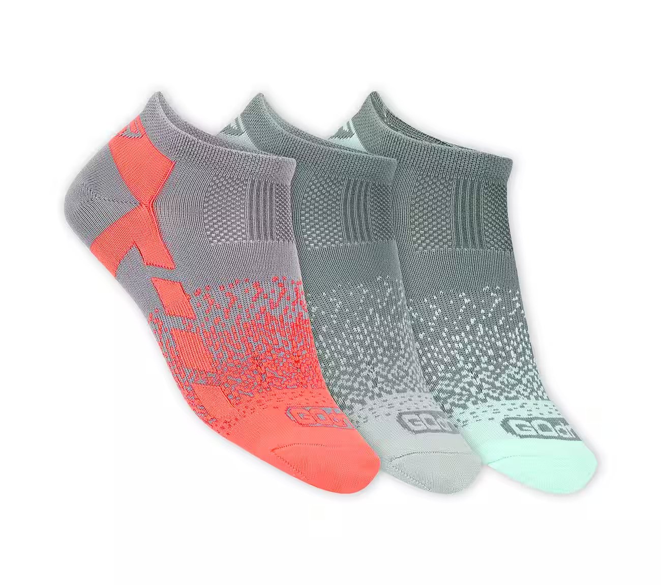 3 Pack of WOMENS NON TERRY LOW CUT, GGREY/MULTI Accessories Lateral View