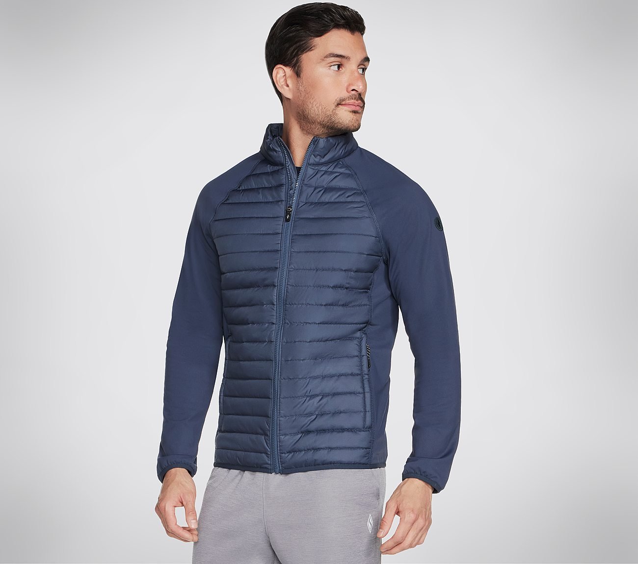 GOSHIELD HYBRID JACKET, CHARCOAL/NAVY Apparel Bottom View