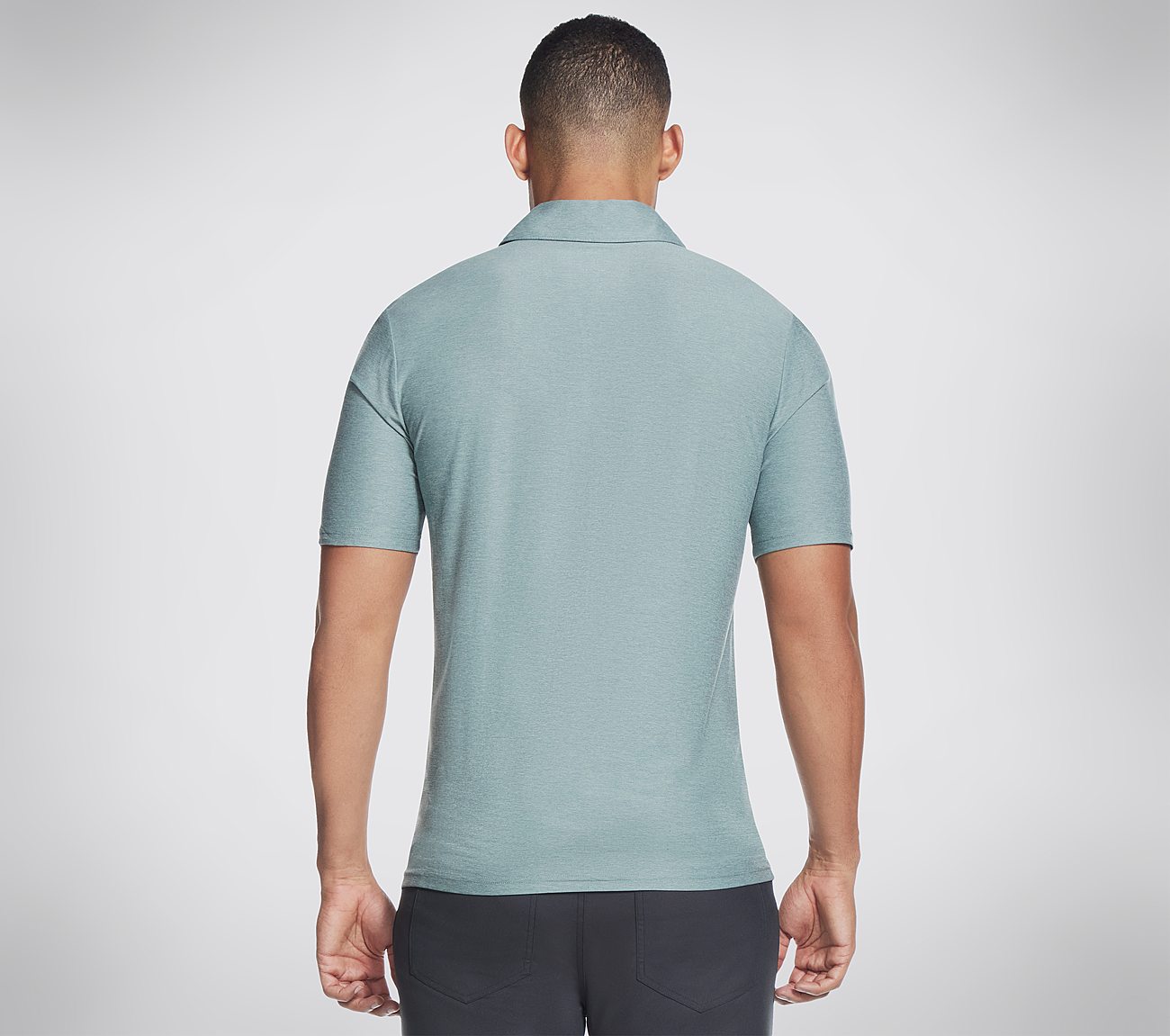 GODRI ALL DAY POLO, TEAL/BLUE Apparels Top View