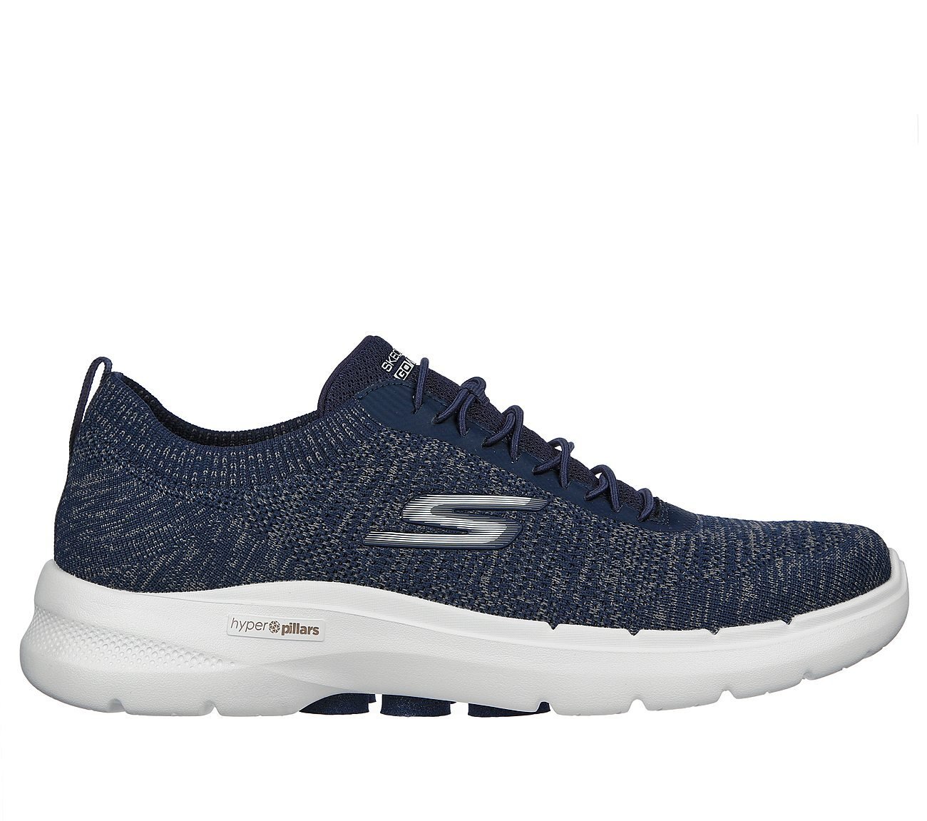 GO WALK 6 - MODERNIZED, NAVY/BROWN Footwear Lateral View