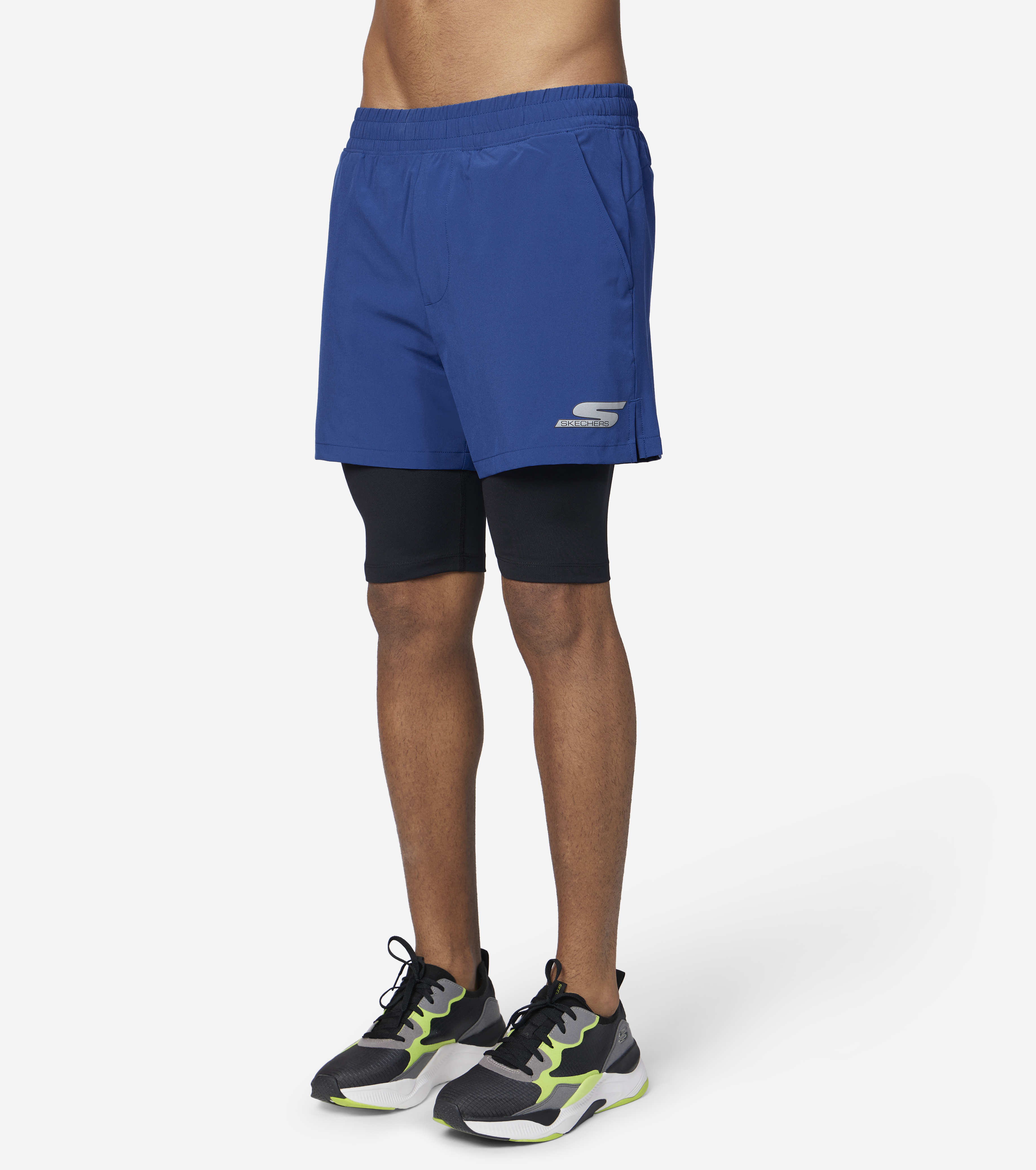 GORUN RAZOR 5 RUN 2IN1 SHORT, BLUE/WHITE Apparel Top View