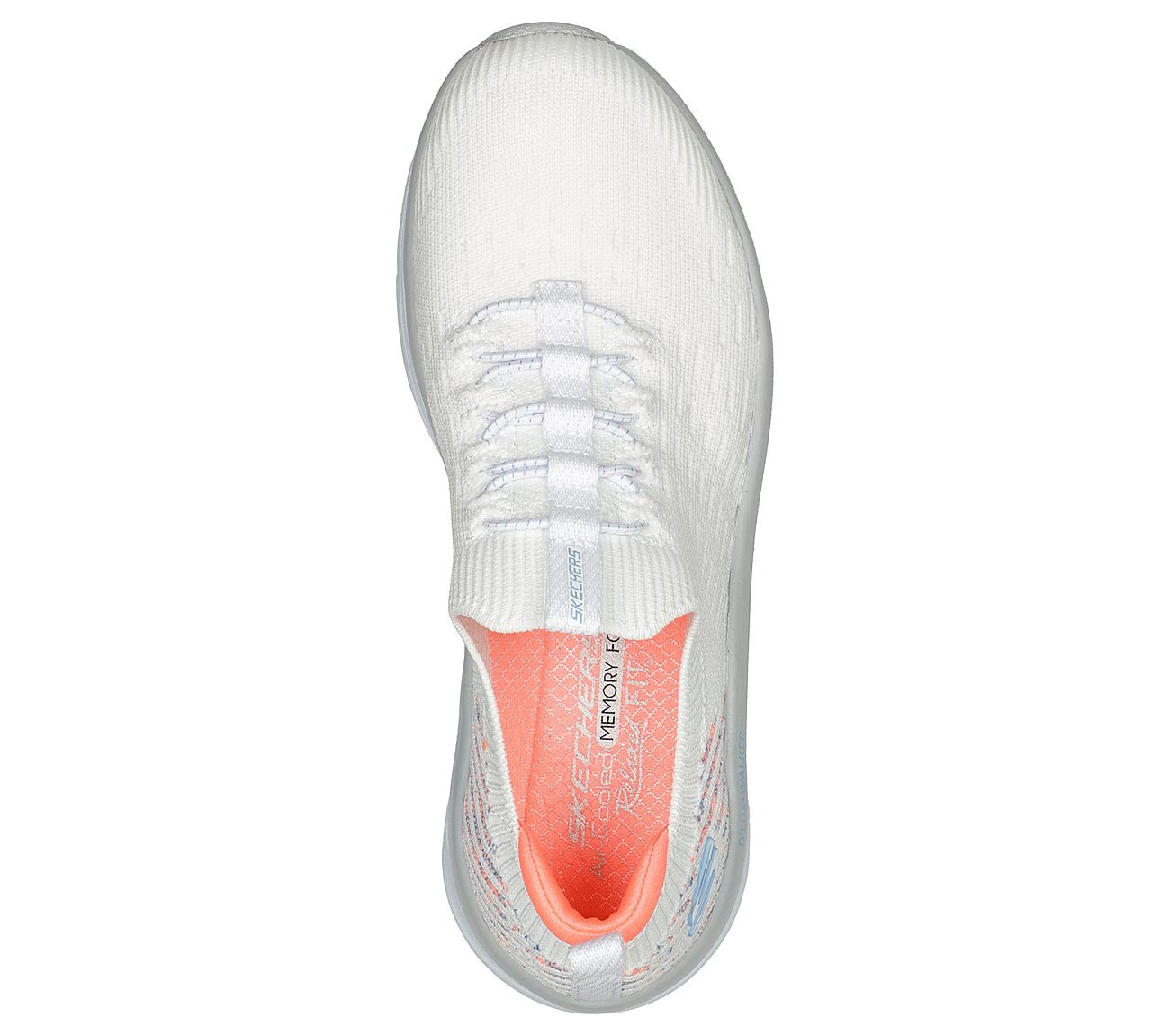 D'LUX WALKER, WHITE/HOT CORAL Footwear Top View