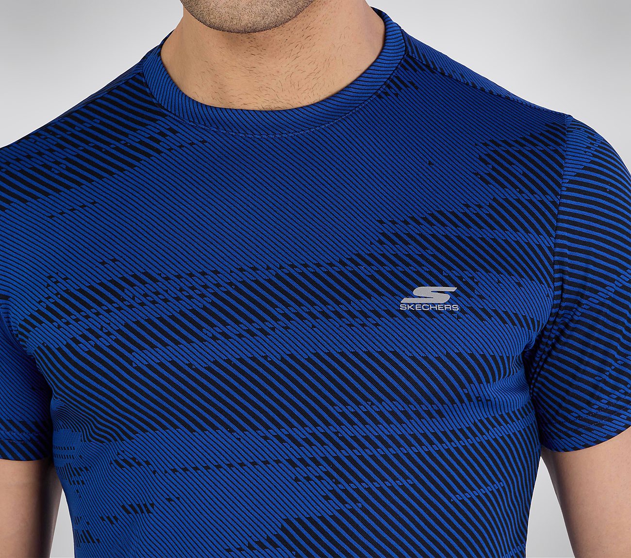 SS SKECHERS JACQUARD T-SHIRT, ROYAL Apparel Right View