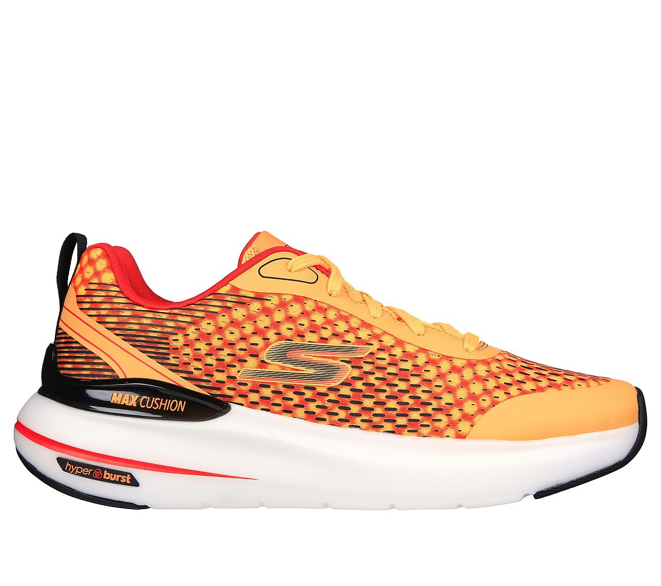 MAX CUSHIONING HYPER BURST, ORANGE/BLACK Footwear Lateral View