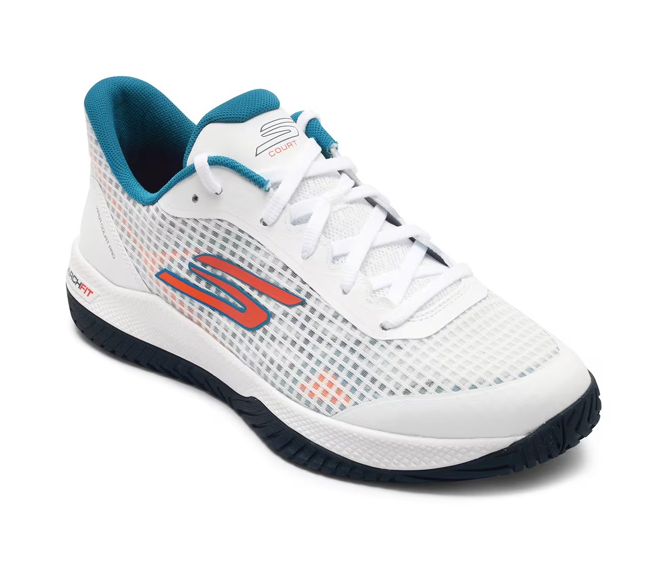 Skechers Viper Court Pro - Pickleball, WHITE/TURQUOISE Footwear Right View