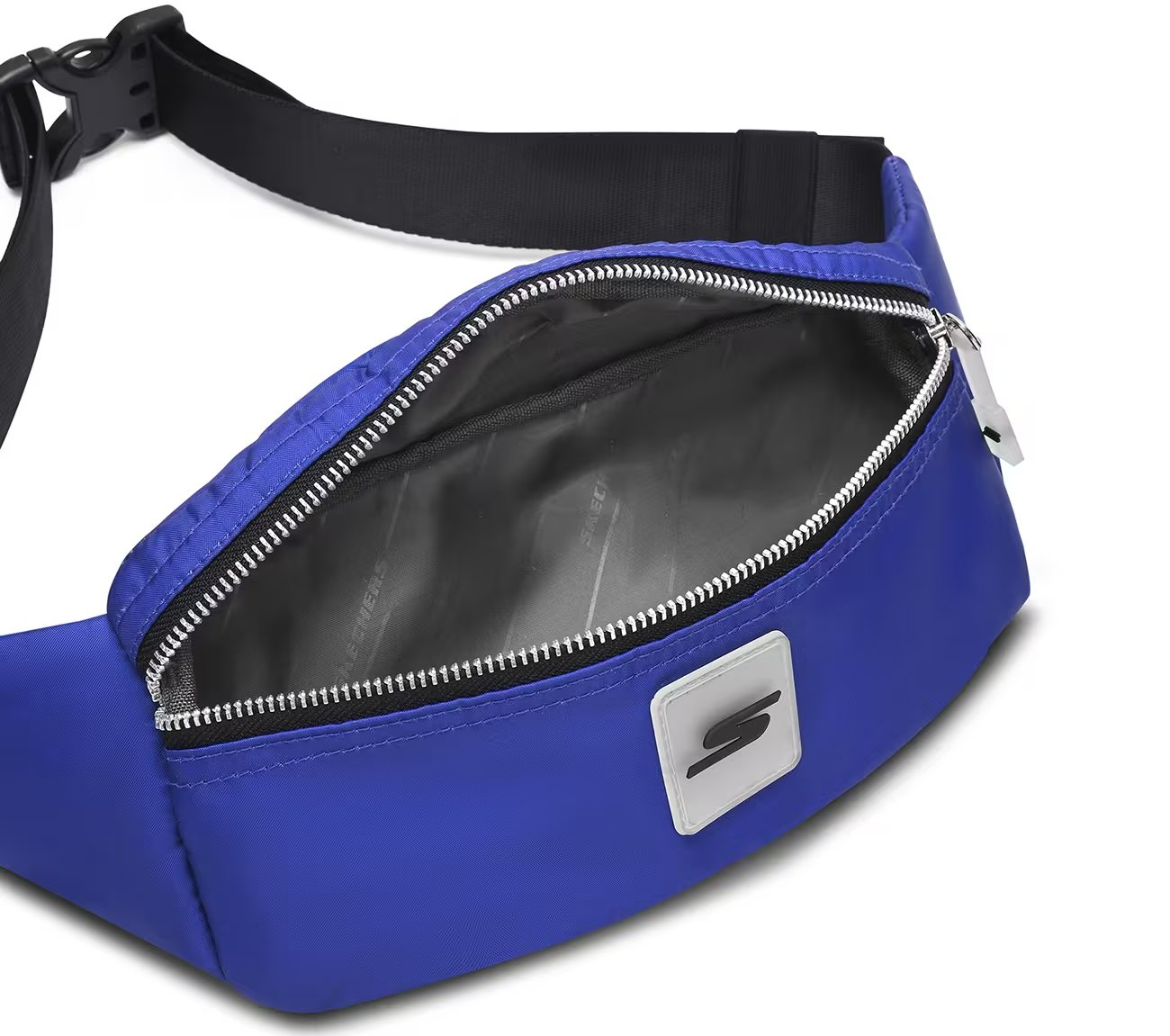 WAIST BAG WITH METALLIC ZIPPER, BLUE/GREEN Accessories Left View