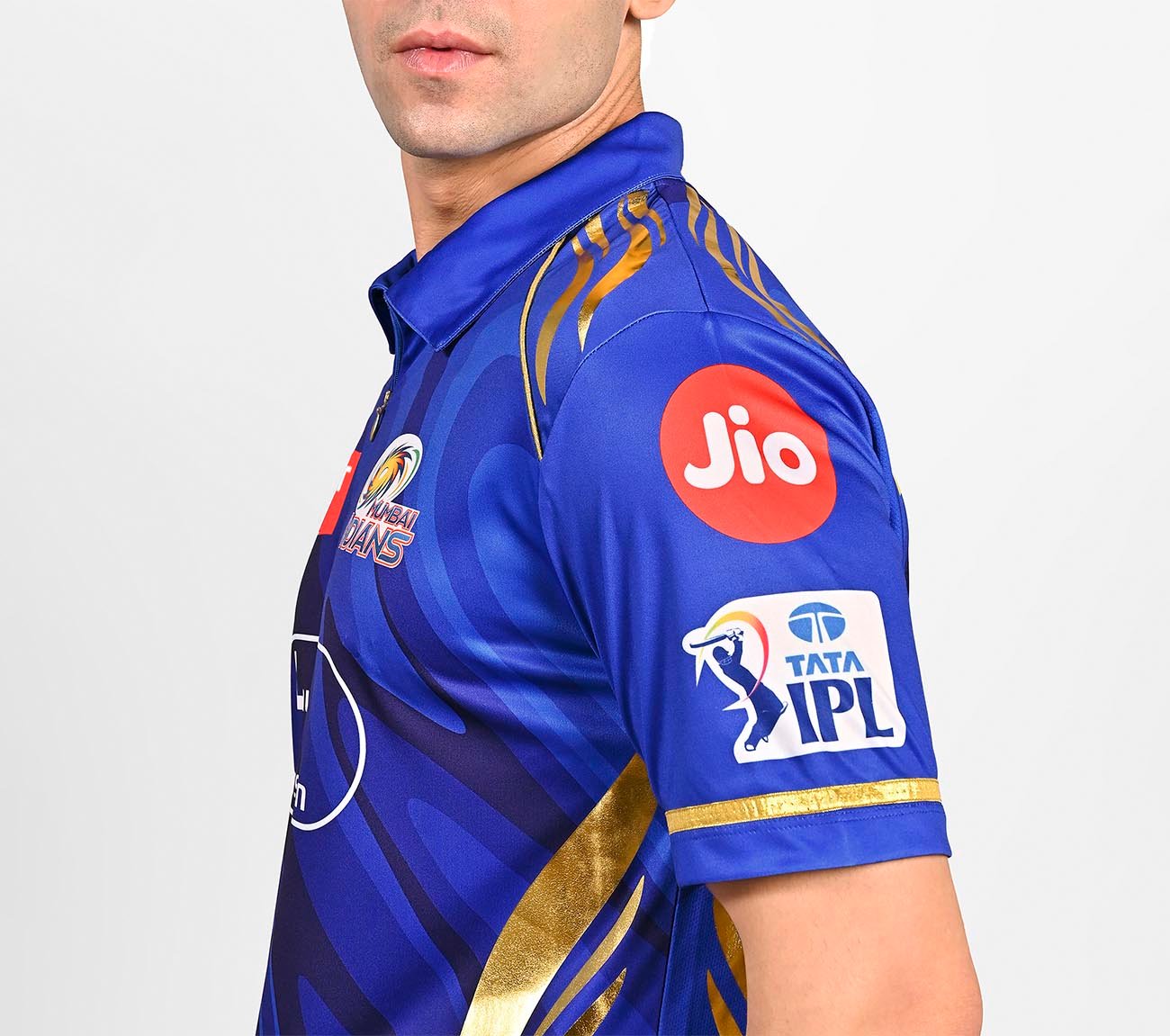 MUMBAI INDIANS: IPL REPLICA JERSEY 2025, ROYAL/NAVY/LIME Apparel Top View