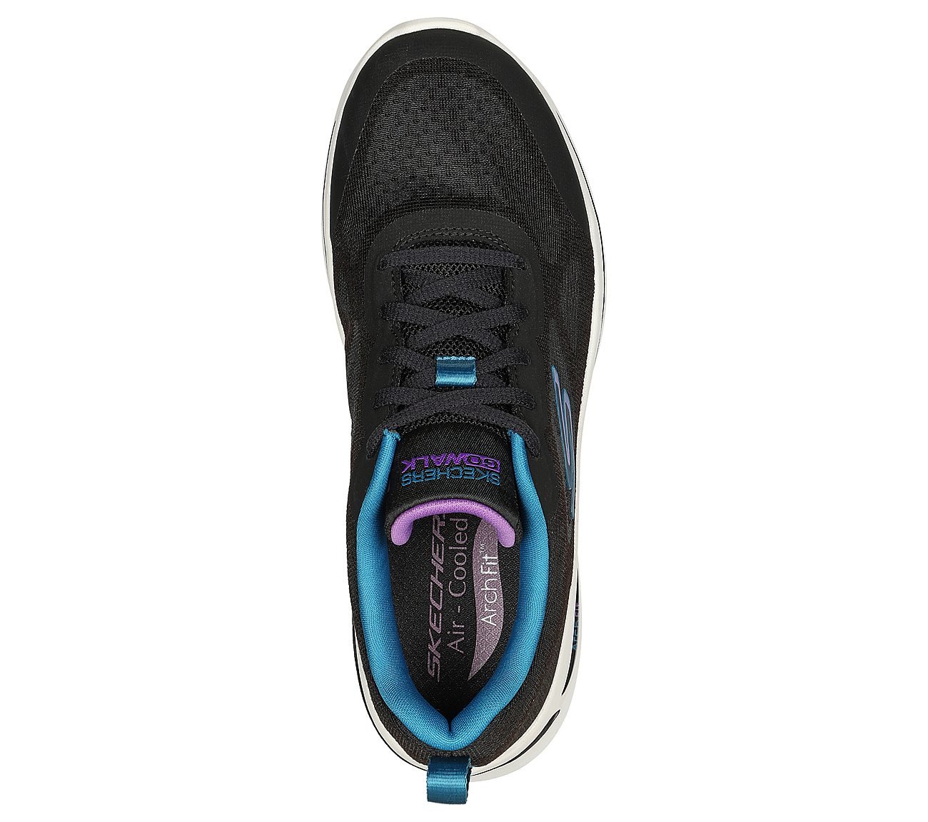 GO WALK ARCH FIT, BLACK/LAVENDER Footwear Top View