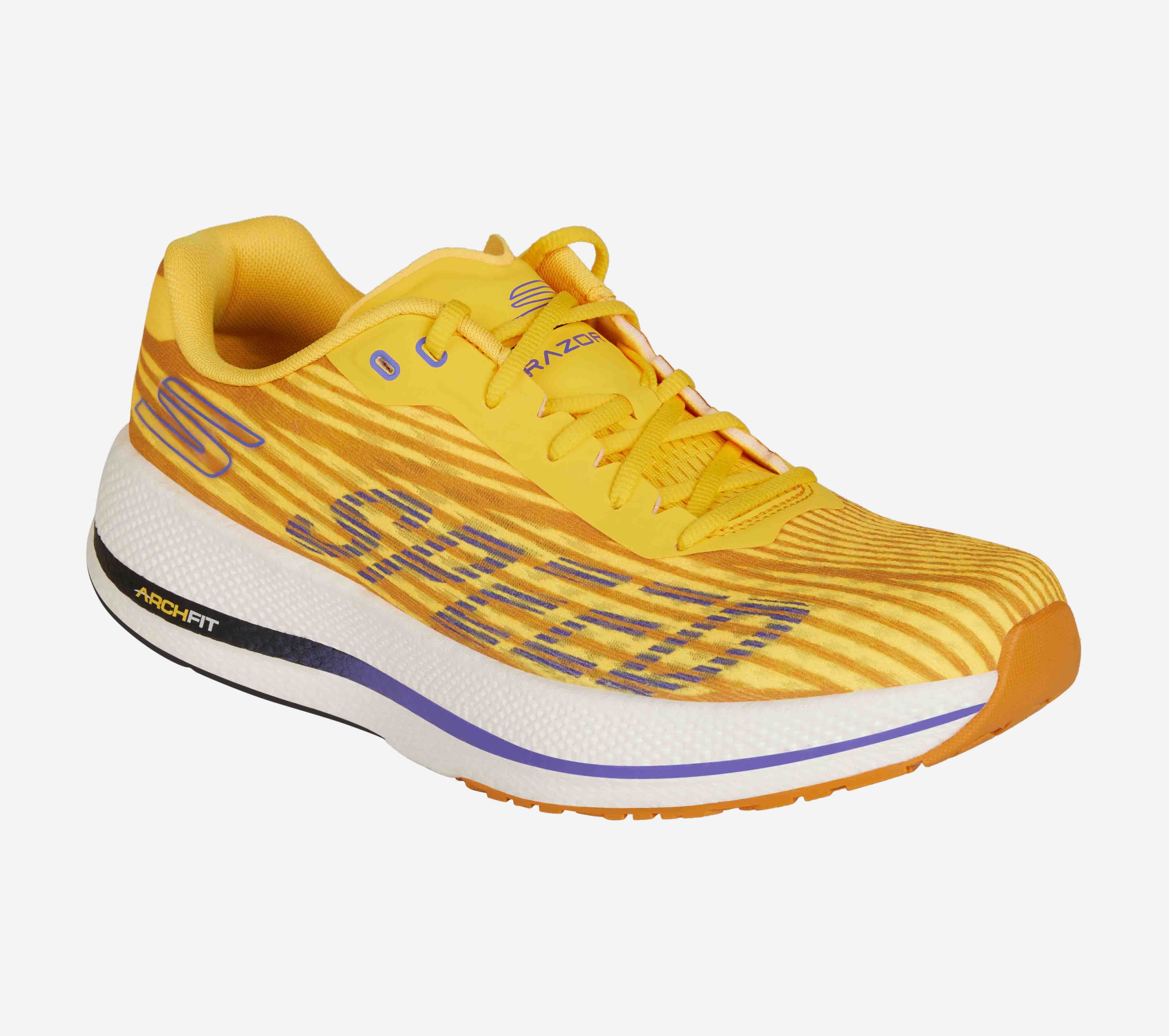 GO RUN RAZOR 4, YELLOW Footwear Right View