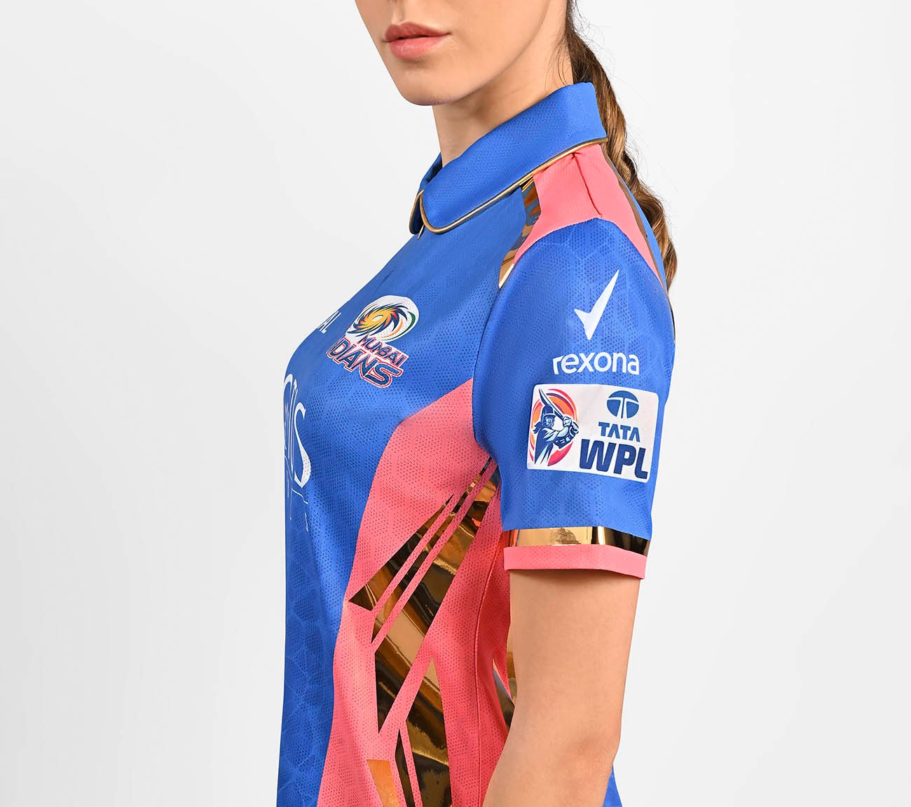 MUMBAI INDIANS: WPL PLAYER EDITION JERSEY 2025, NVY/WHT/LT. BLUE Apparel Bottom View