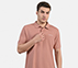 MENS CORE POLO, BLK/PINK/ORANGE