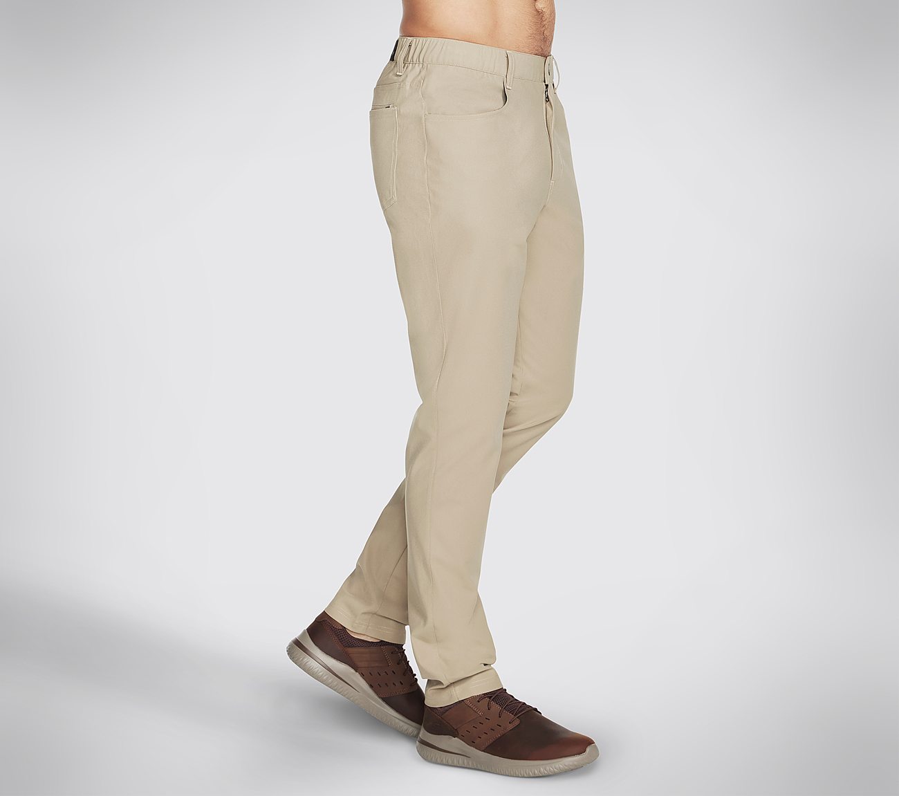 SKECH KNITS PREMIUM PANT, NATURAL/BROWN Apparel Bottom View