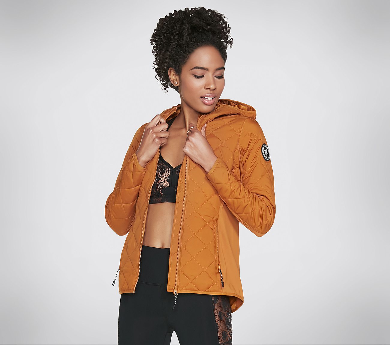 Skechers jacket on sale womens orange