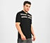 BRANDED DOUBLE PLACKET POLO, BLACK