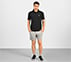 MENS BASIC POLO, BLACK/CHARCOAL/BLUE Apparel Right View