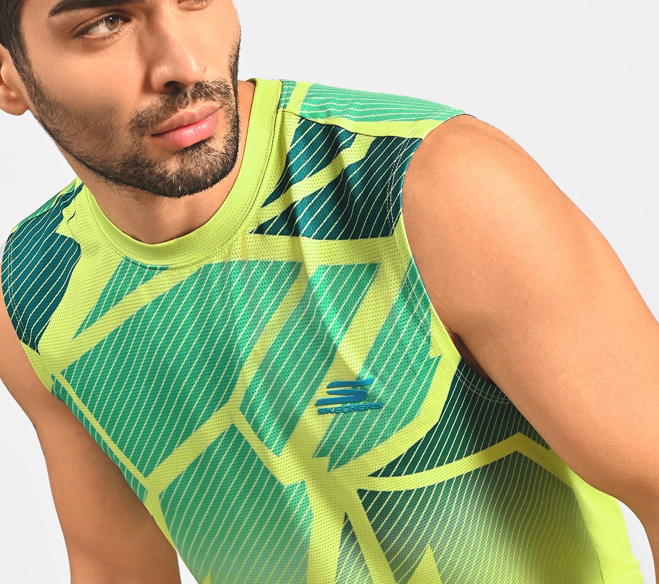 SKECHERS PICKLEBALL TANK, LIME Apparel Bottom View