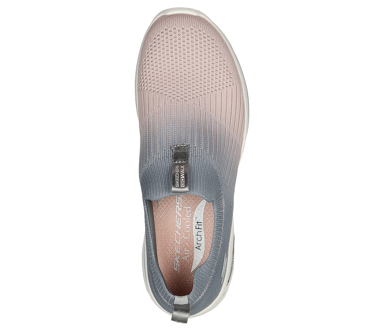 GO WALK ARCH FIT -OCEAN VIBES, GREY/PINK Footwear Top View