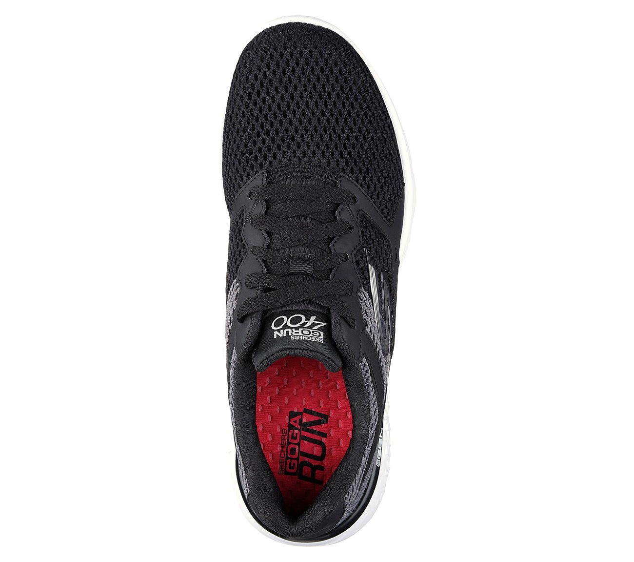 GO RUN 400, BLACK/WHITE Footwear Top View